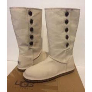 UGG Womens Size 7 Lo Pro Marrakech Canvas Button Foldover Boots Casual Comfort